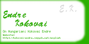 endre kokovai business card